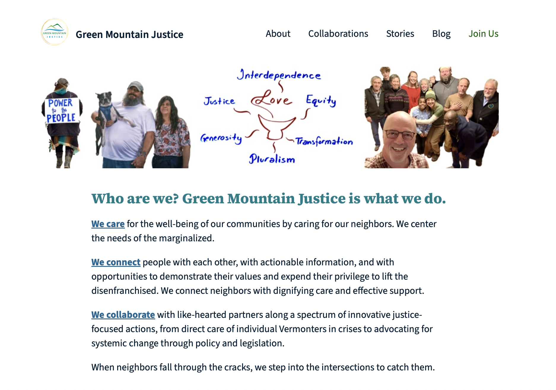 Green Mountain Justice's website